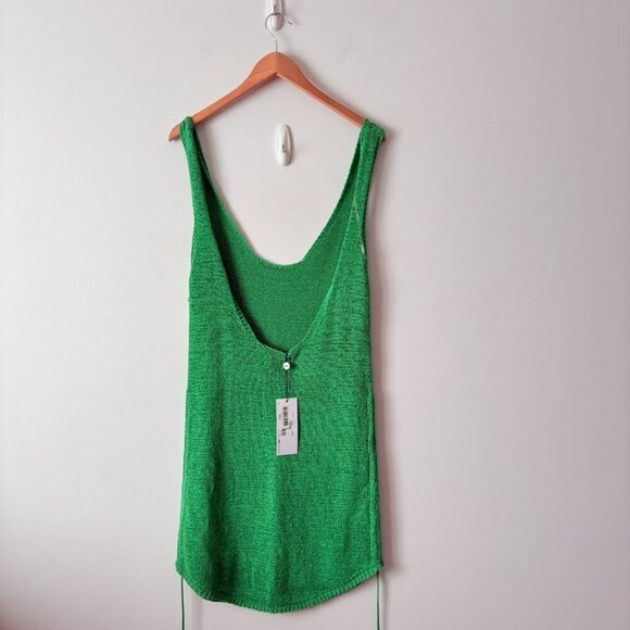 Sndys X Revolve Byron Green Knit Scoop Back Mini Dress NWT Green Size Small - Picture 7 of 9